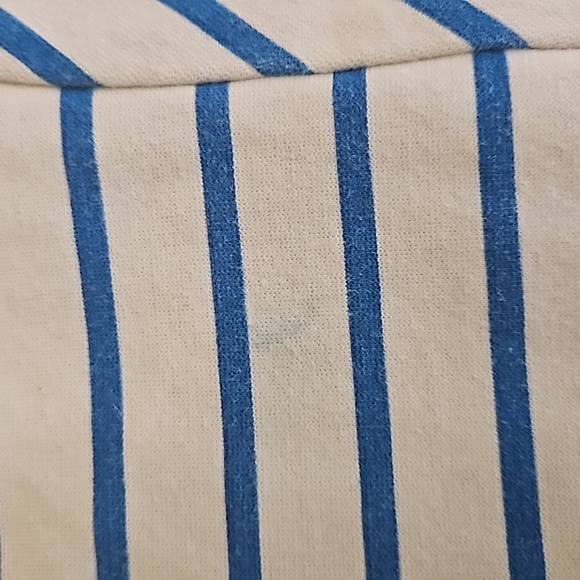 ann taylor peplum white with blue stripe top medium - Picture 2 of 4